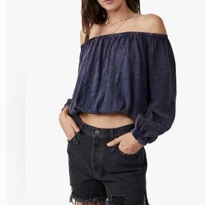 We the Free Navy off the shoulder top
